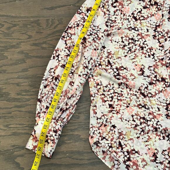 EQUIPMENT Boleyn Floral Blouse In Prune Violette Multi Size Large - Picture 10 of 11